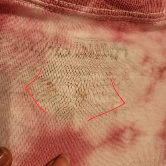 Poetic Justice Tupac Cropped Pink Tie Dye Short Sleeve Tee Sz M -spot upper back - Picture 3 of 8